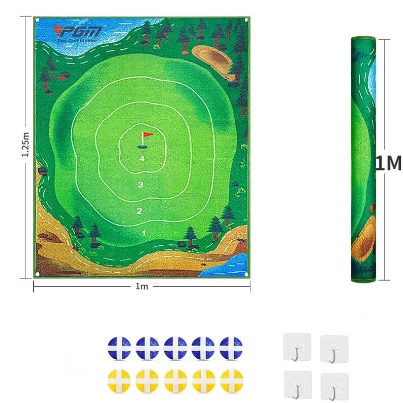 Mini Golf Practice Mat with Hanging Target
