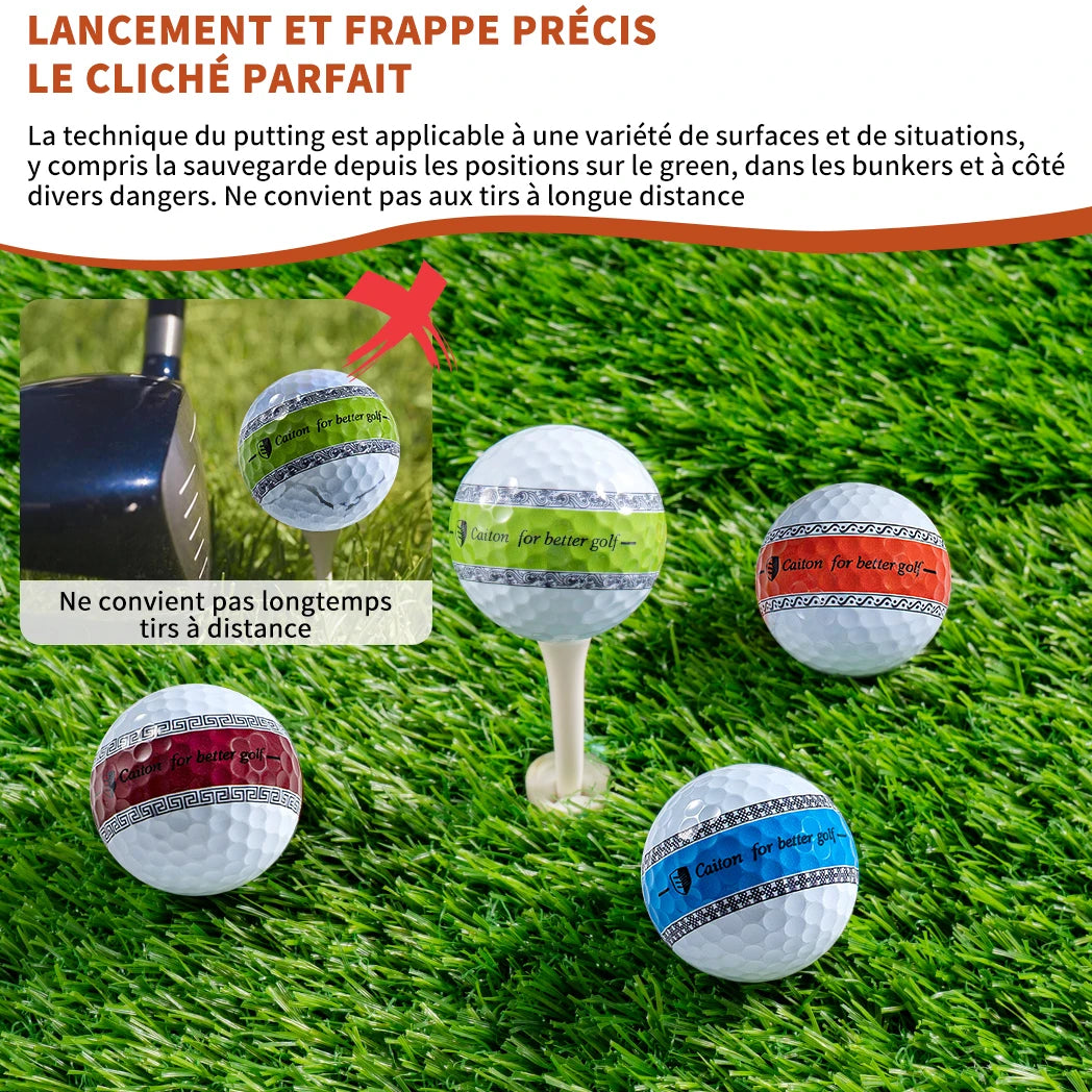 3 Layers PU Golf Balls with 360° Precision Line - 3pcs