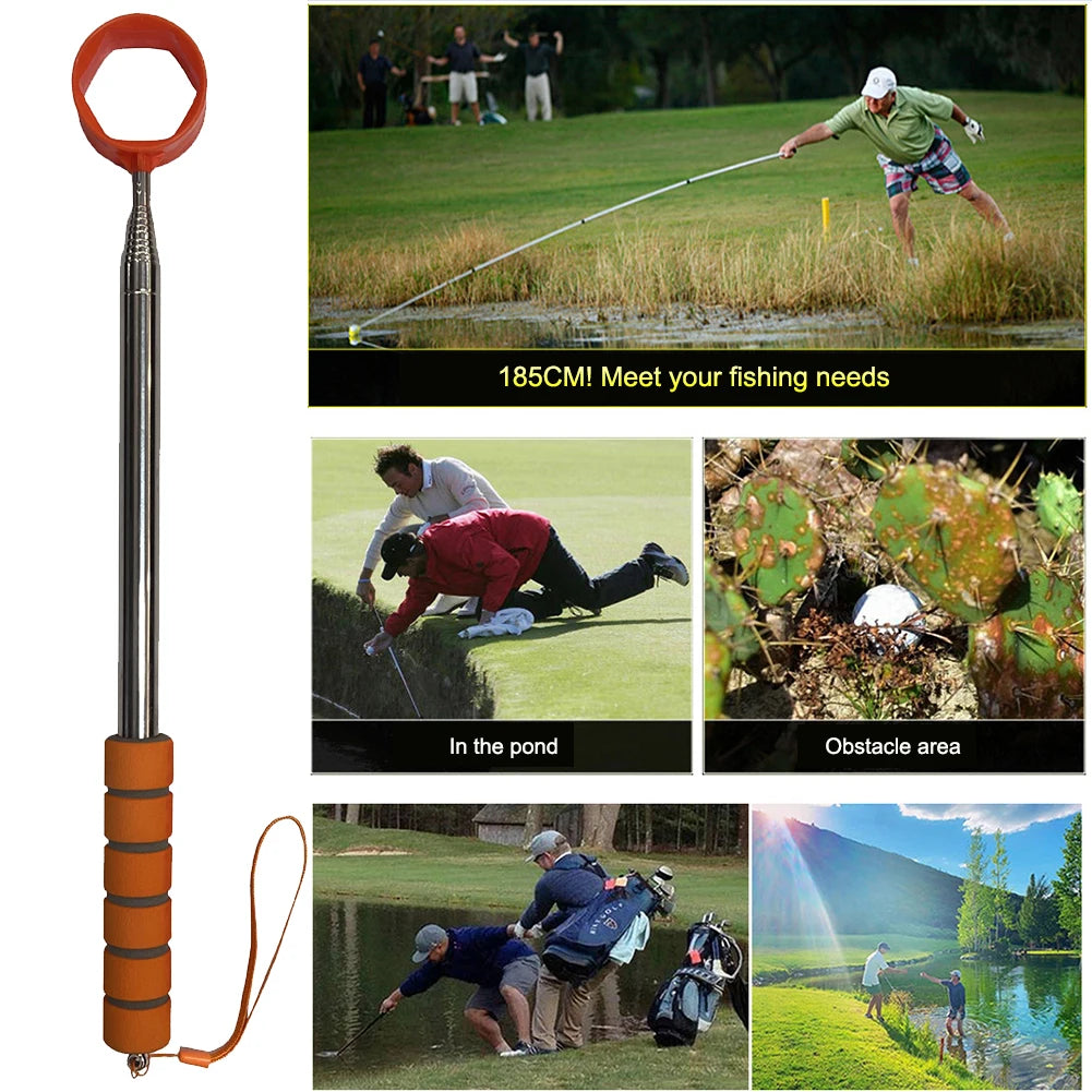 Récupérateur de Balles de Golf Télescopique – Acier Inoxydable avec Poignée