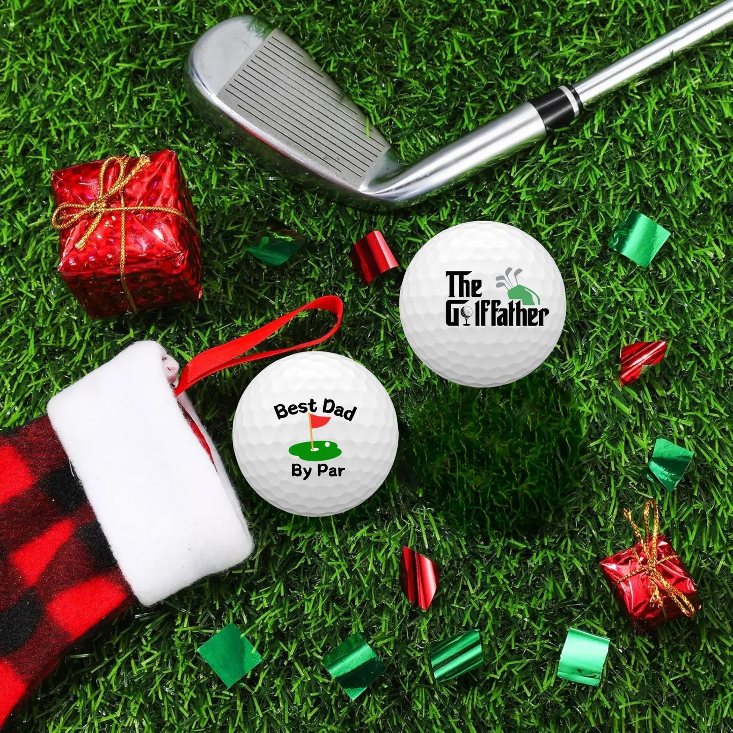 Lot de 2 Balles de Golf "Best Dad By Par" – Cadeau Unique pour les Papas Golfeurs