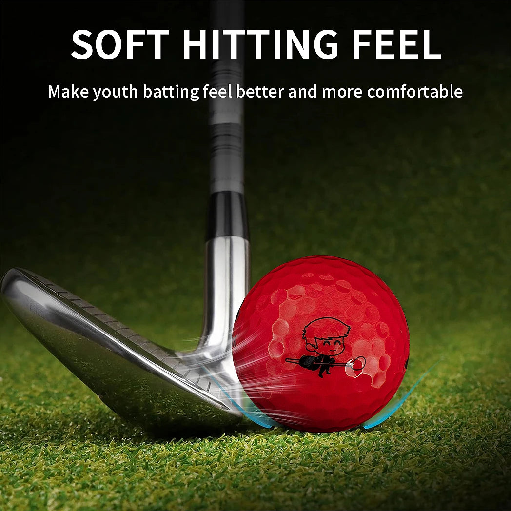 Balles de Golf Caiton Jeunesse – Longue Distance, 2 Couches, Imprimés Ludiques