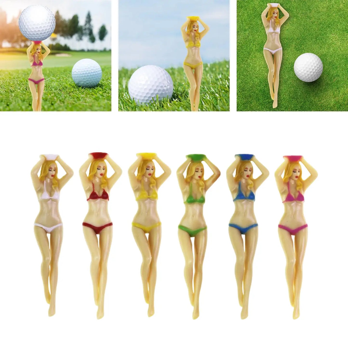 Lot de 5 Tees de Golf Humour – Lady Bikini Girl