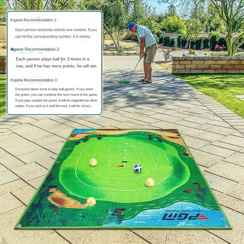 Mini Golf Practice Mat with Hanging Target