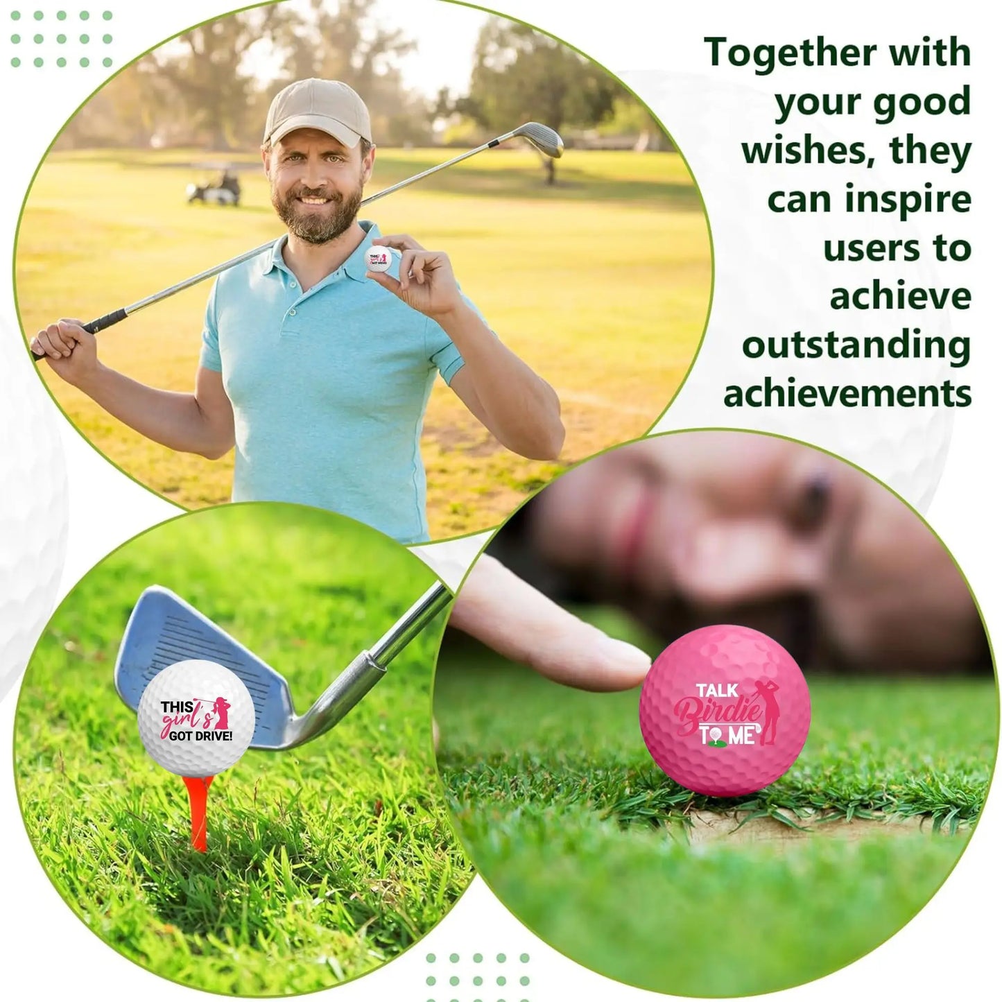 Set of 2 Fun and Feminine Golf Balls - Perfect Gift for Female Golfers