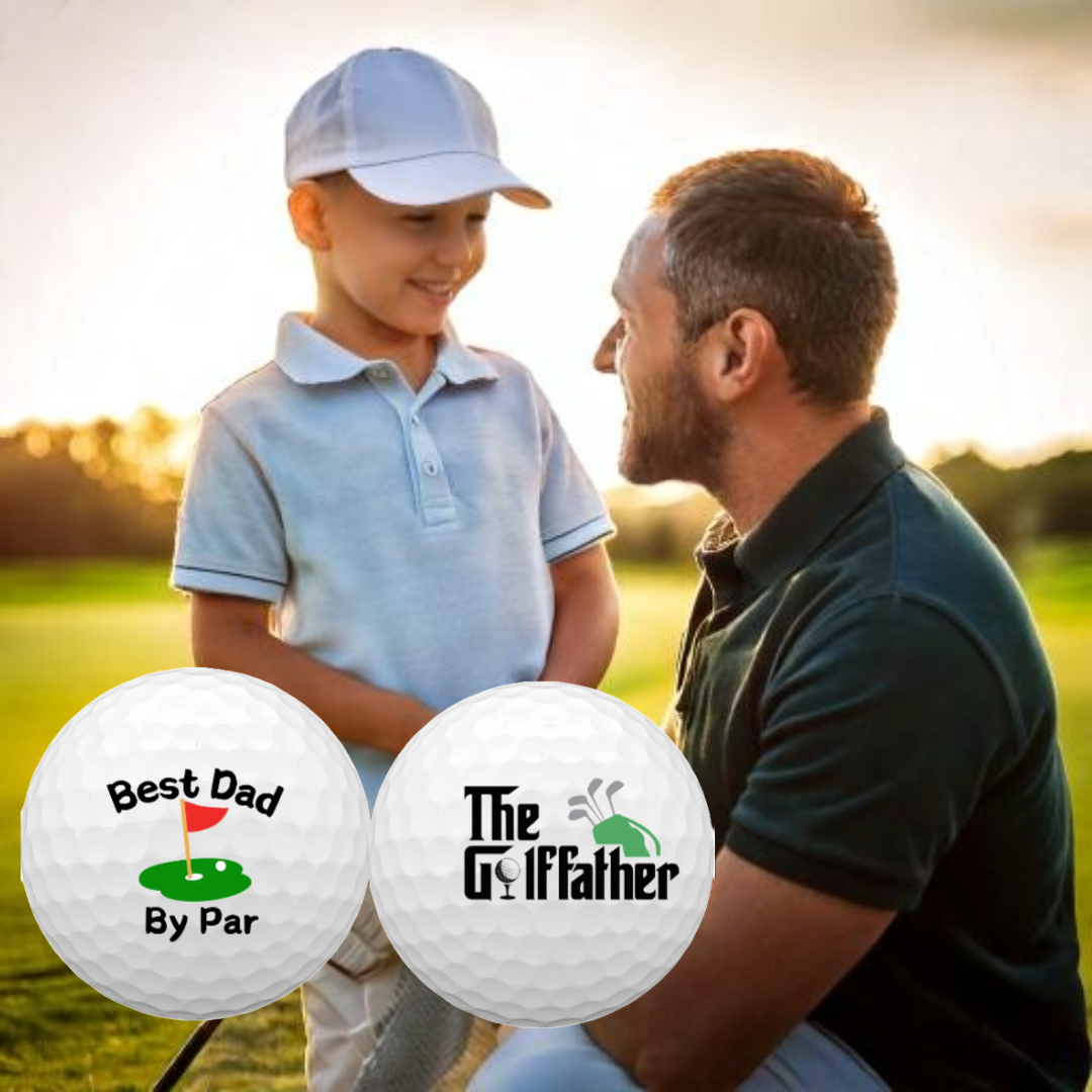 Lot de 2 Balles de Golf "Best Dad By Par" – Cadeau Unique pour les Papas Golfeurs