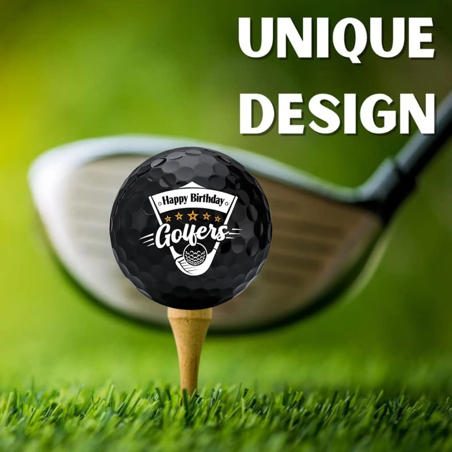 Lot de 2 Balles de Golf "Happy Birthday"