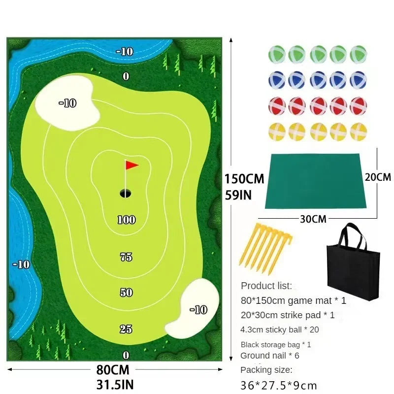 Set de Jeu Golf Intérieur et Extérieur – Tapis de Golf Ludique pour Enfants et Parents