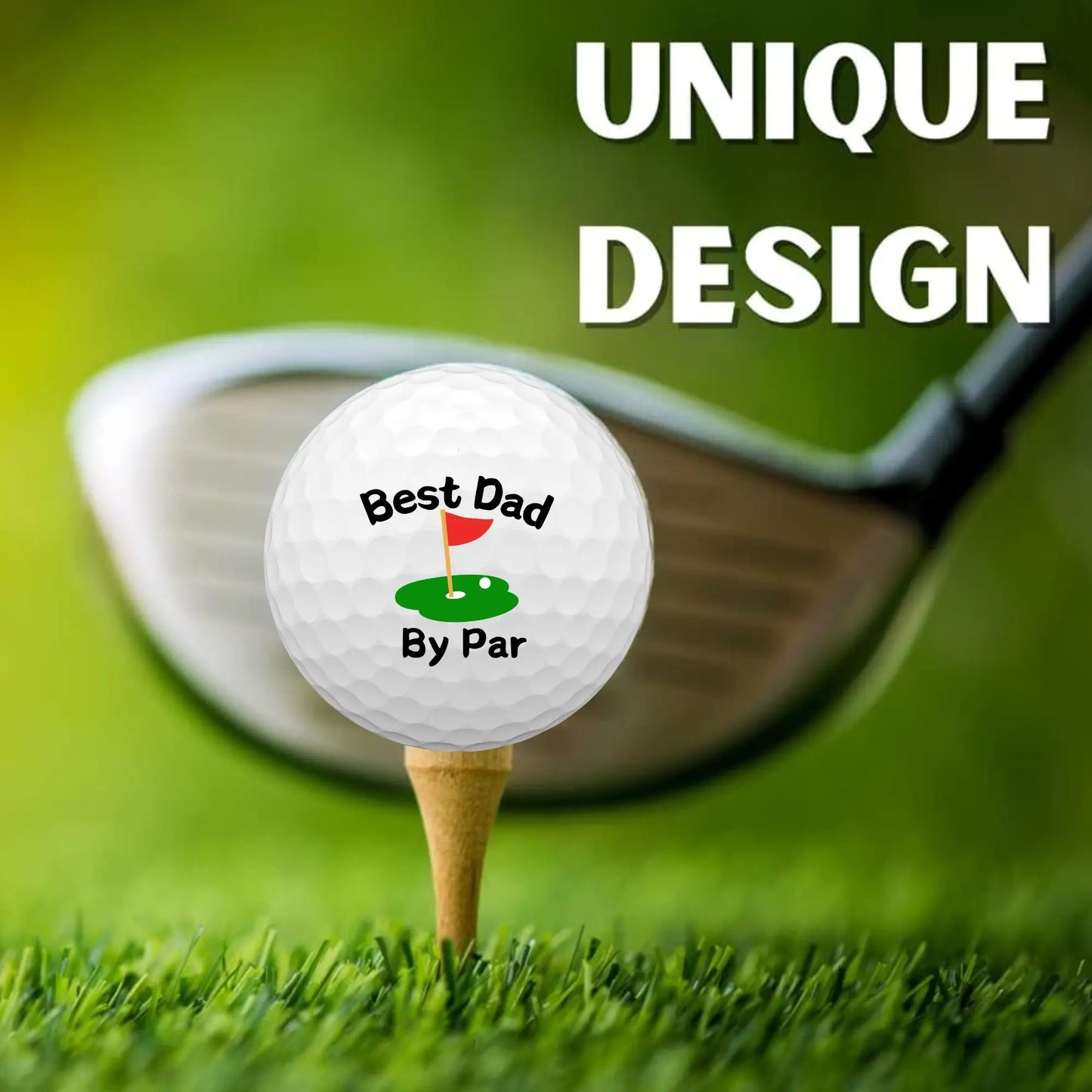 Lot de 2 Balles de Golf "Best Dad By Par" – Cadeau Unique pour les Papas Golfeurs