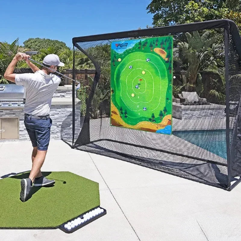 Mini Golf Practice Mat with Hanging Target
