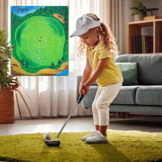 Mini Golf Practice Mat with Hanging Target